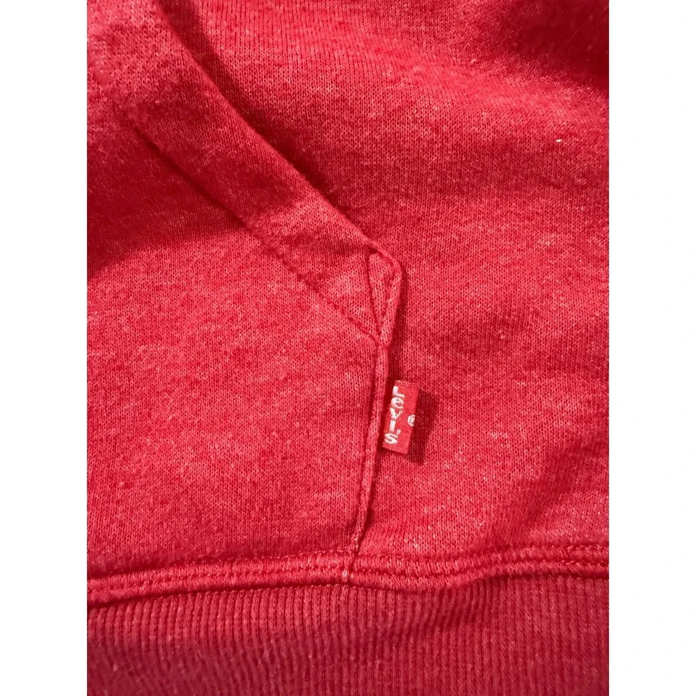 Levi's‎ Mens Red Hoodie Sweatshirt Pullover Graphic Logo Casual Activewear Small